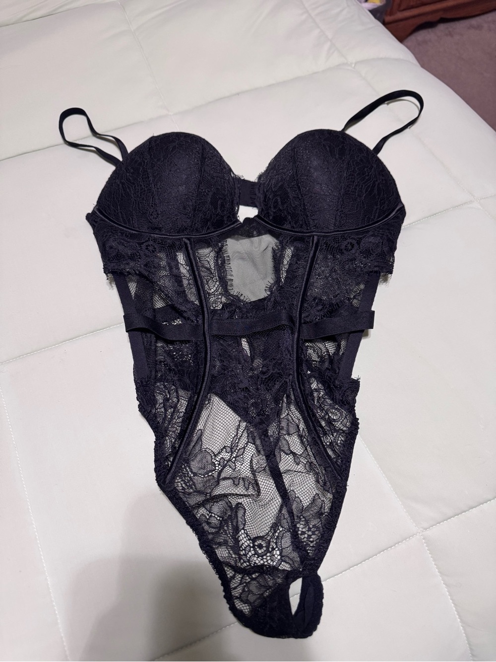 Victoria's Secret Black Lace Push-Up Bodysuit